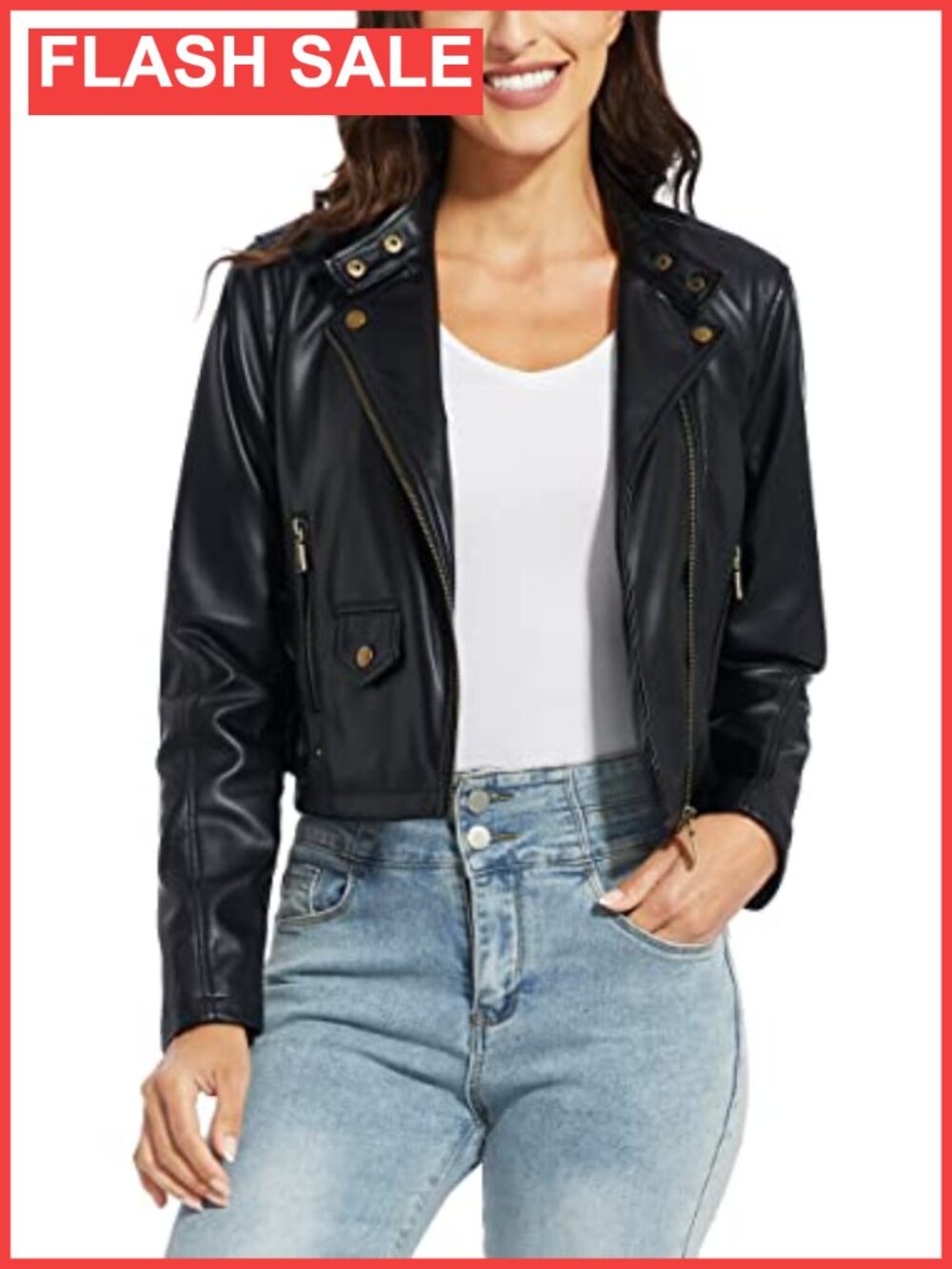 Faux Leather Motorcycle Jacket Faux Leather Biker Moto Jacket